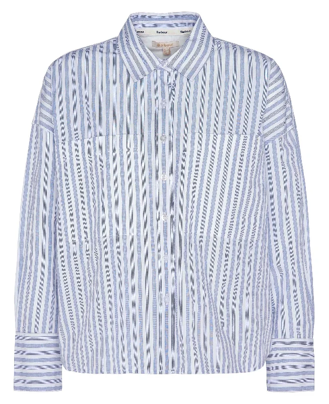Violetta Shirt - Chambray Stripe-- Cotton Fabric Linen Fabric Terry Fabric
