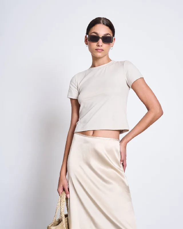 T-SHIRT PALOOMA IVORY GOTS-- Thin T-Shirt Open Front Quick Dry