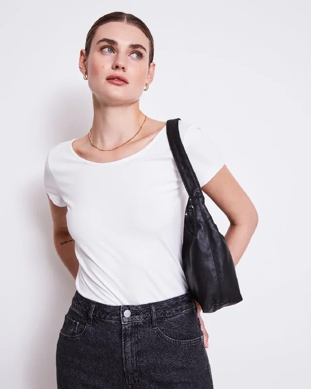 BALLERINA T-SHIRT ALOE WHITE GOTS-- Satin Blend Silk Blend Wool Blend