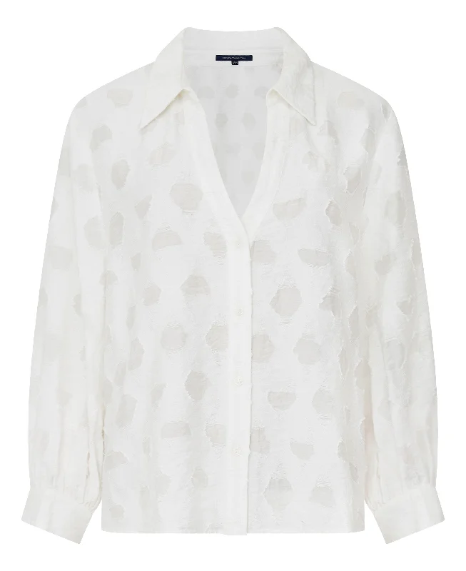 Freya Jacquard Shirt - Summer White-- Jersey Fabric Tulle Fabric Batik Fabric