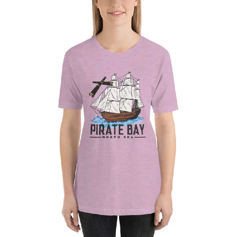 Piratebay Ship Short-Sleeve Women's T-Shirt-- Sequined Glittery Shiny
