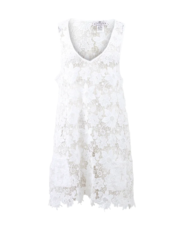 Wild Lace T-Shirt Dress-- Hooded Caped Shawl Collar