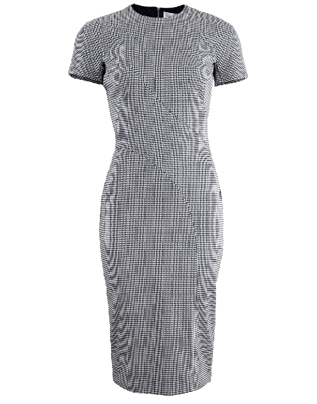 Houndstooth T-Shirt Dress-- Striped Floral Plaid