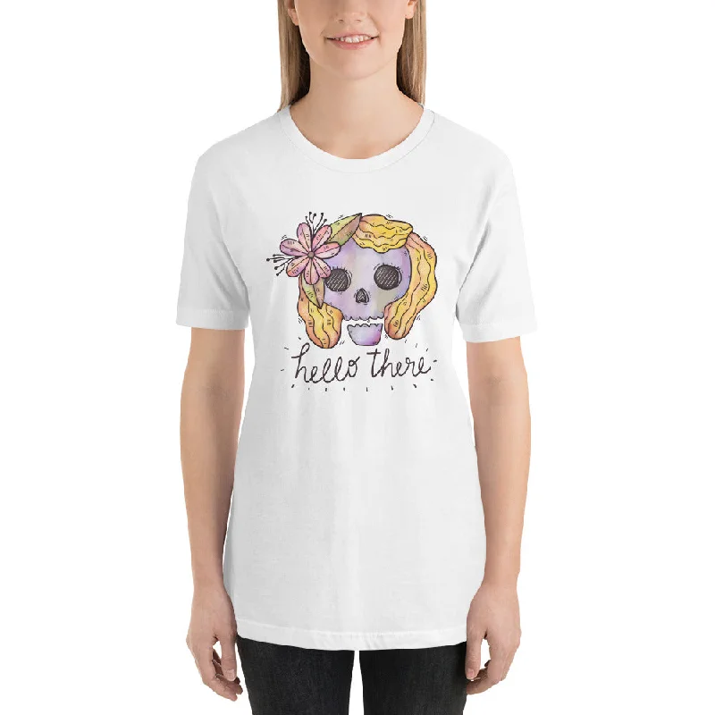Hello There Women's  Short-Sleeve T-Shirt-- Mesh Canvas Denim