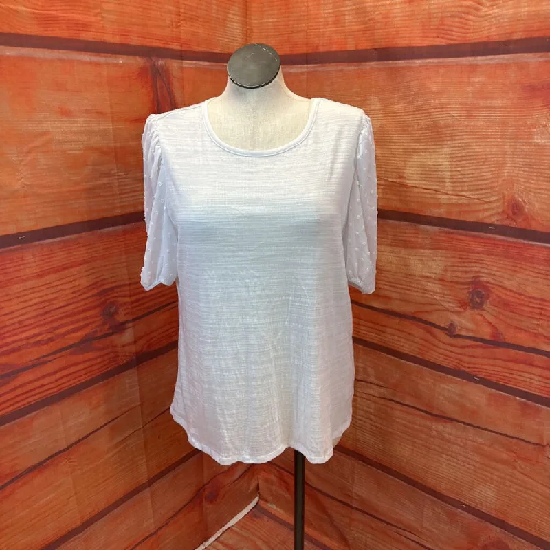 LOVE EVER AFTER WHITE SHIRT SZ 2X TCC-- Zippered Front Buttoned Front Snap Front