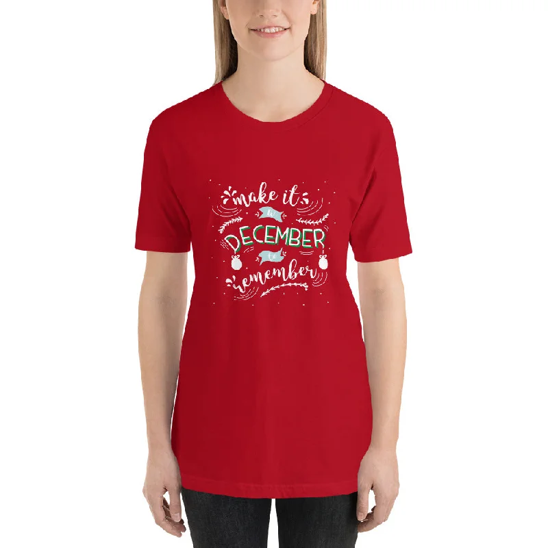 Make It A December To Remember Short-Sleeve Women's T-Shirt-- Solid Print Embellished
