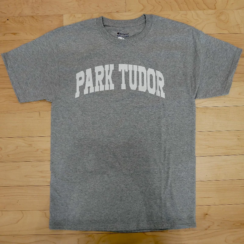 Short Sleeve Collegiate Style Champion T-Shirt-- Hooded Caped Shawl Collar