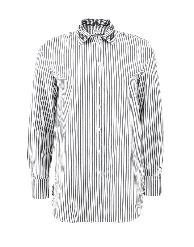 Striped Button Down Shirt-- Polka Dot Checkered Tartan