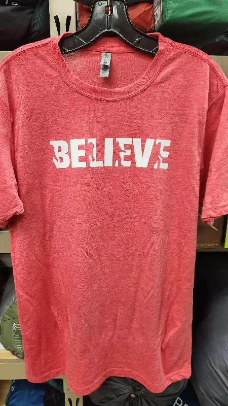 Sasquatch "BELIEVE" T-Shirt-- Collared Crew Neck Turtle Neck