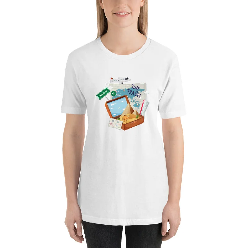 Vintage Time to Travel Women's Short-Sleeve T-Shirt-- Rayon Velvet Corduroy