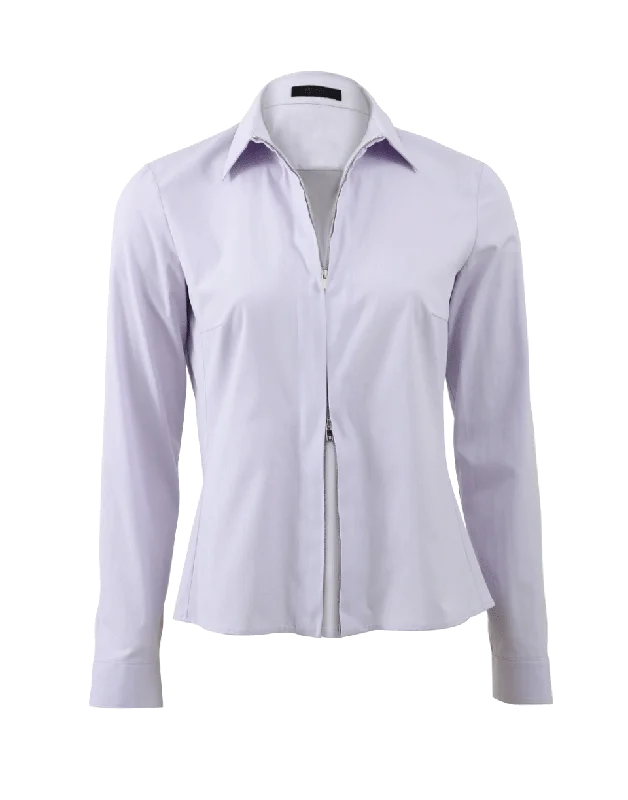 Greta Shirt-- Denim Fabric Leather Fabric Suede Fabric