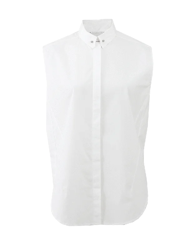 Shirt With Pinned Collar-- Zippered Front Buttoned Front Snap Front