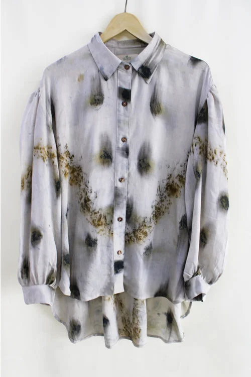 Bageeya "Umi" Handwoven Handspun  Tussar Cotton Shirt-- Mesh Fabric Canvas Fabric Denim Fabric