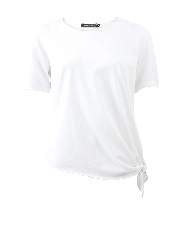 Side Tie T-Shirt-- Iron Safe Non-Iron Wrinkle Free