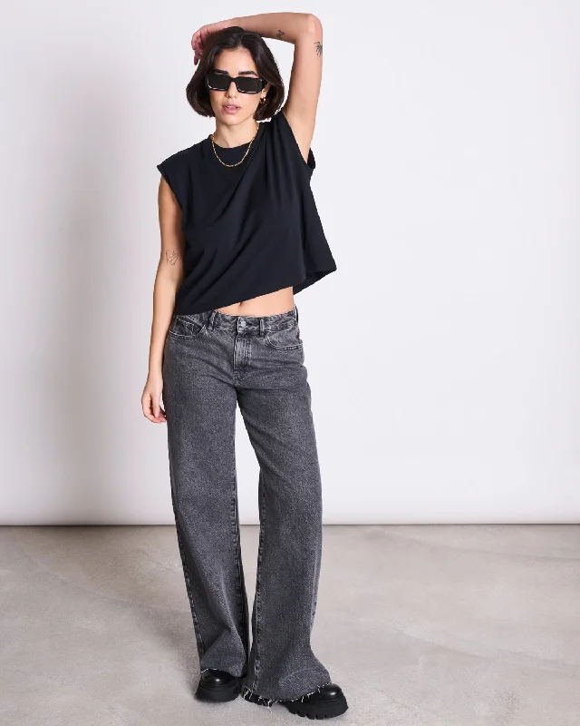 T-SHIRT OVAR BLACK GOTS-- Satin Fabric Silk Fabric Chiffon Fabric