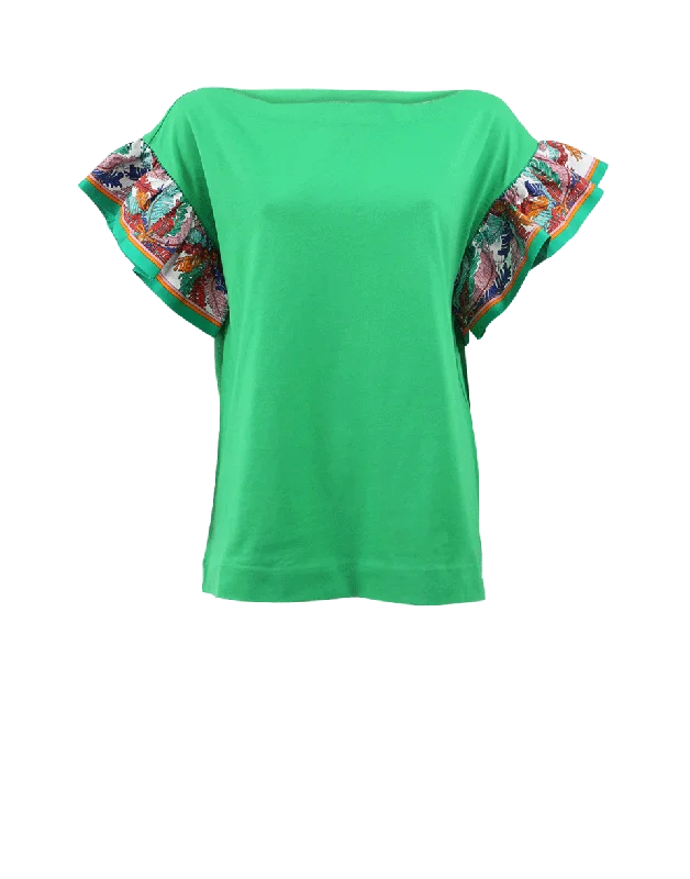 Silk Detail T-Shirt-- Anti-Pilling Machine Wash Handmade