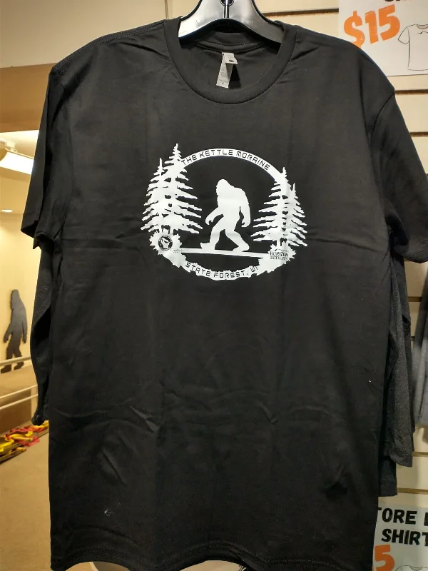 Kettle Moraine Sasquatch T-shirt - Black-- Chenille Blend Fleece Blend Nylon Blend