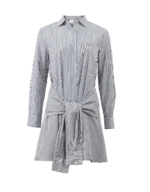 Tie Waist Shirtdress-- Collared Crew Neck Turtle Neck