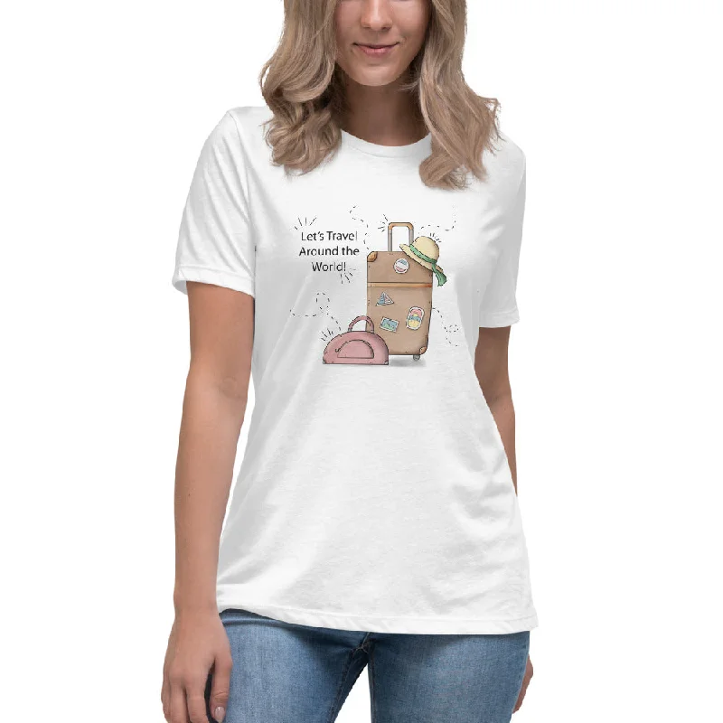 Travel Around The World Women's T-Shirt-- Elasticated Padded Insulated