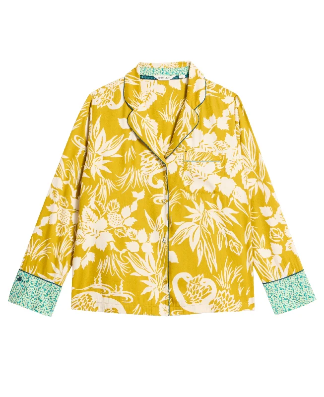 Nina Organic PJ Shirt - Chartreuse Print-- Casual Formal Business