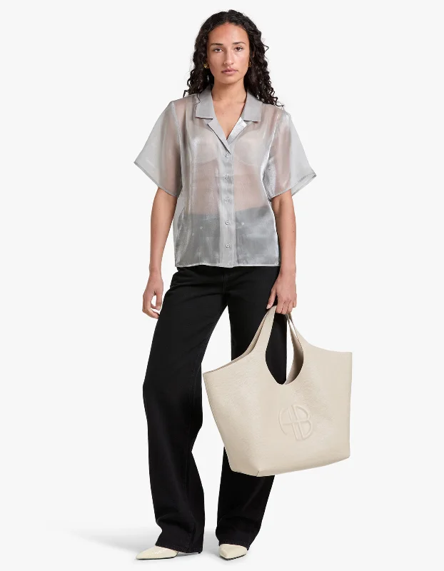 Cruz Shirt - Charcoal-- Lace Blend Ribbed Blend Corduroy Blend