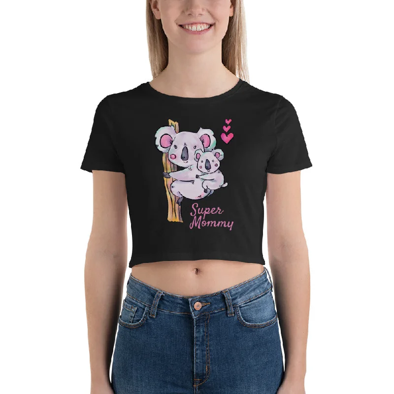 Super Mommy Mothers Day Women’s Crop T-Shirt-- Machine Wash Dry Clean Hand Wash