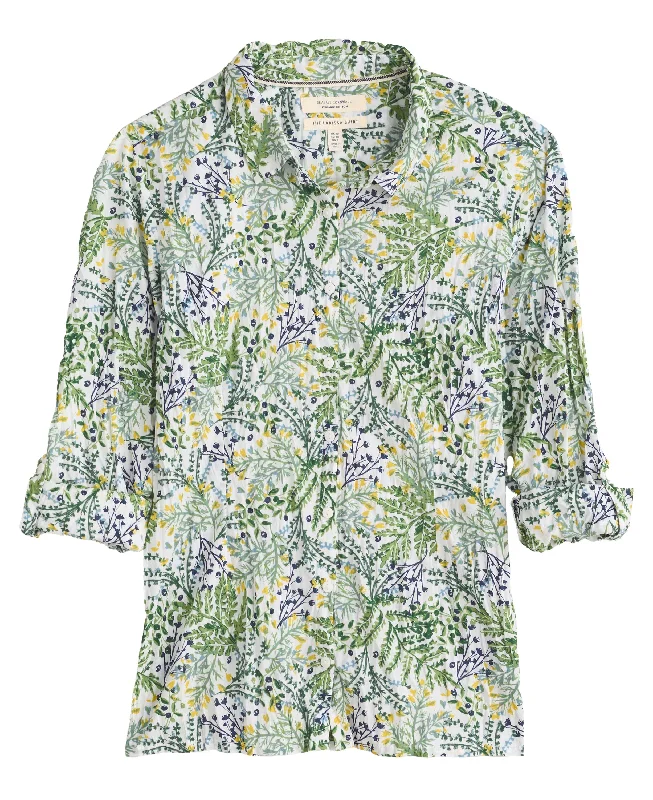 Larissa Shirt - Pressed Fern Chalk-- Terry Blend Velvet Blend Canvas Blend