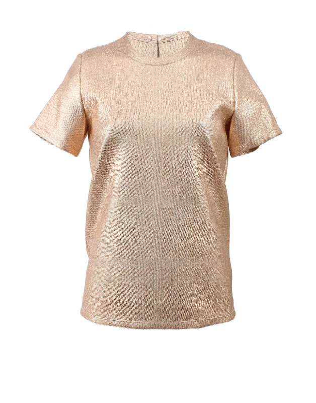 Foiled Canvas T-Shirt-- Seamless Knitted Crochet
