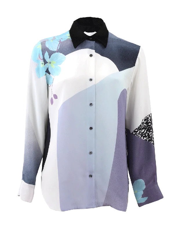 Classic Collar Shirt With Satin Lapel-- Welt Pockets Slit Pockets Flap Pockets