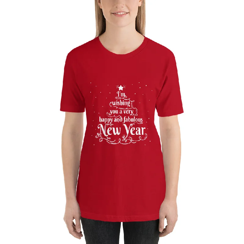 Happy And Fabulous New Year Short-Sleeve Women's T-Shirt-- Jersey Fabric Tulle Fabric Batik Fabric