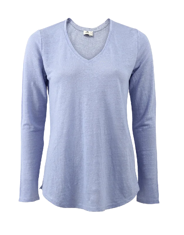 Linen Long Sleeve T-Shirt-- Silk Blend Satin Velvet