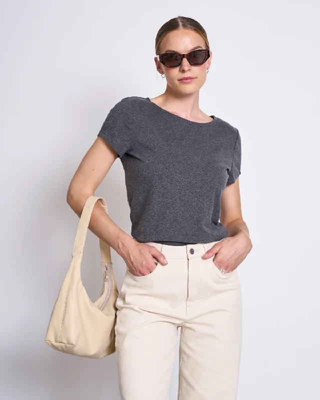 T-SHIRT OTTO DARK GREY GOTS-- Graphic T-Shirt Round Neck Polyester