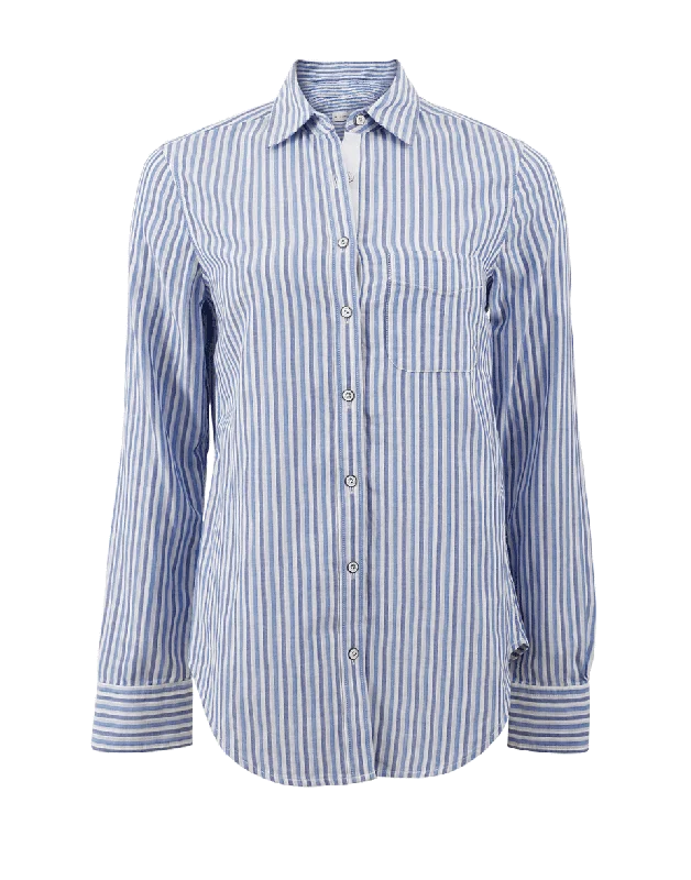 Stripe Classic Shirt-- Cotton Fabric Linen Fabric Terry Fabric