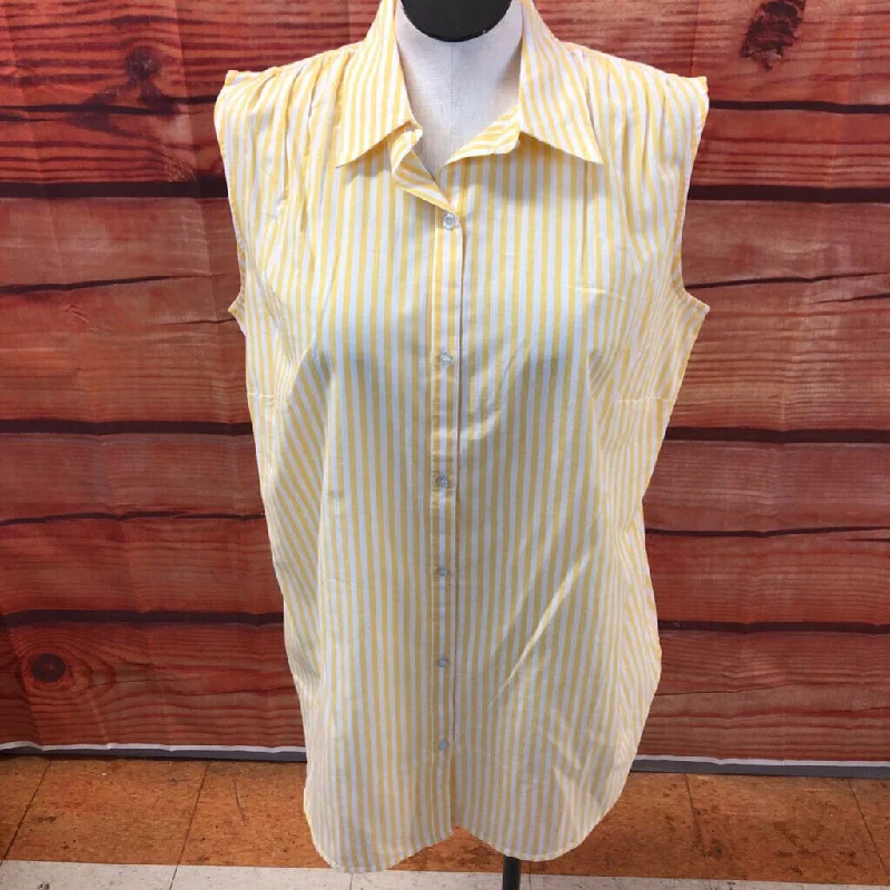 NWOT NORTHSTYLE YELLOW STRIPED SHIRT SIZE 1X TCC-- Houndstooth Herringbone Solid