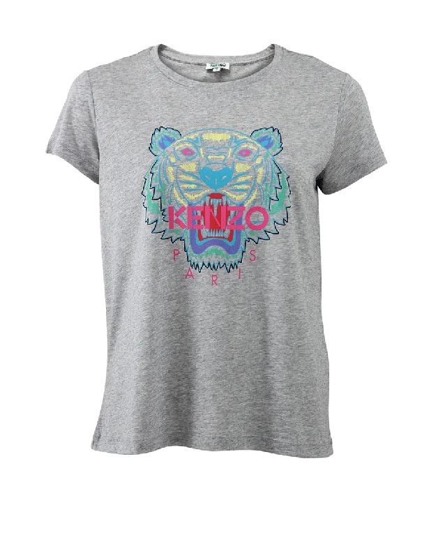 Boyfriend Tiger T-Shirt-- Beaded Sequined Faux Fur