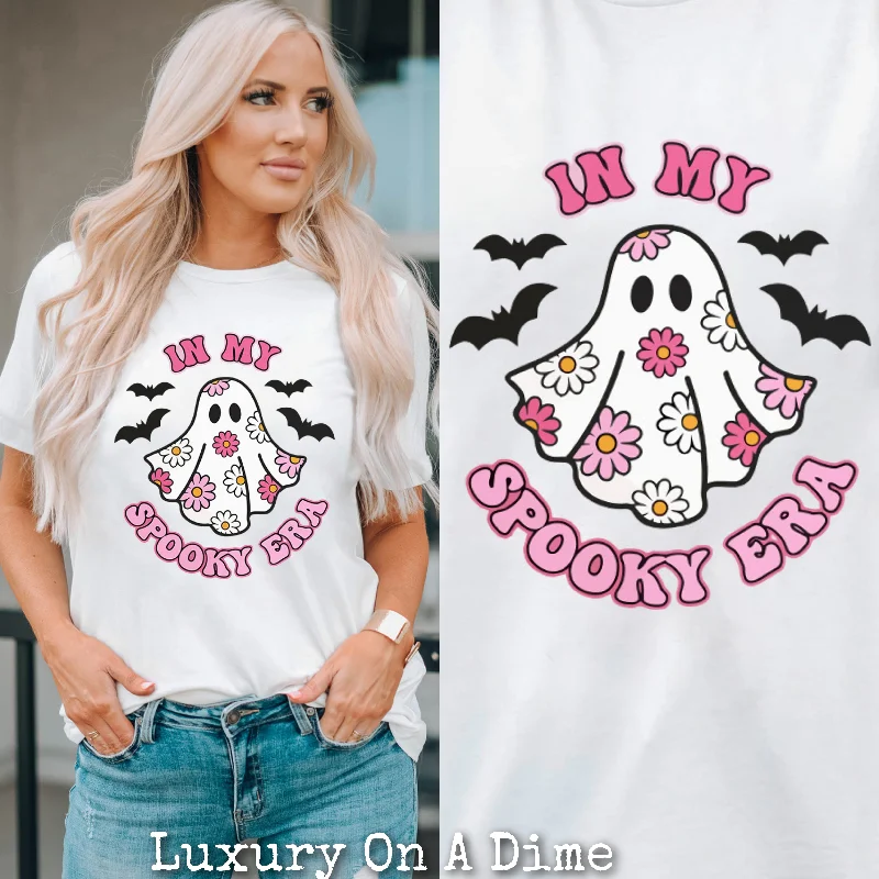 Retro 70s Floral Ghost In My Spooky Era Flower Power Graphic Shirt Halloween Top-- Chenille Blend Fleece Blend Nylon Blend