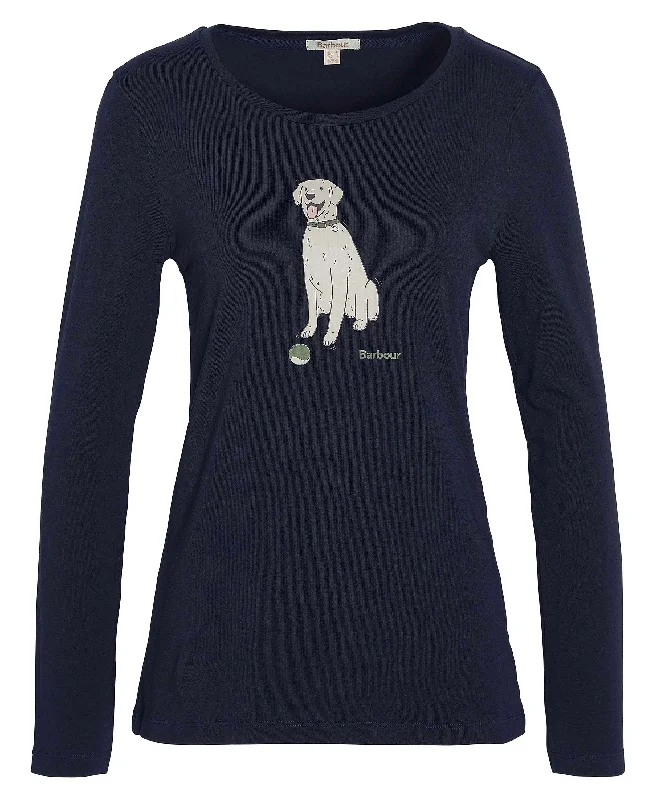 Fareham Long Sleeve T-Shirt - Navy-- Fleece Fabric Down Fabric Feather Fabric