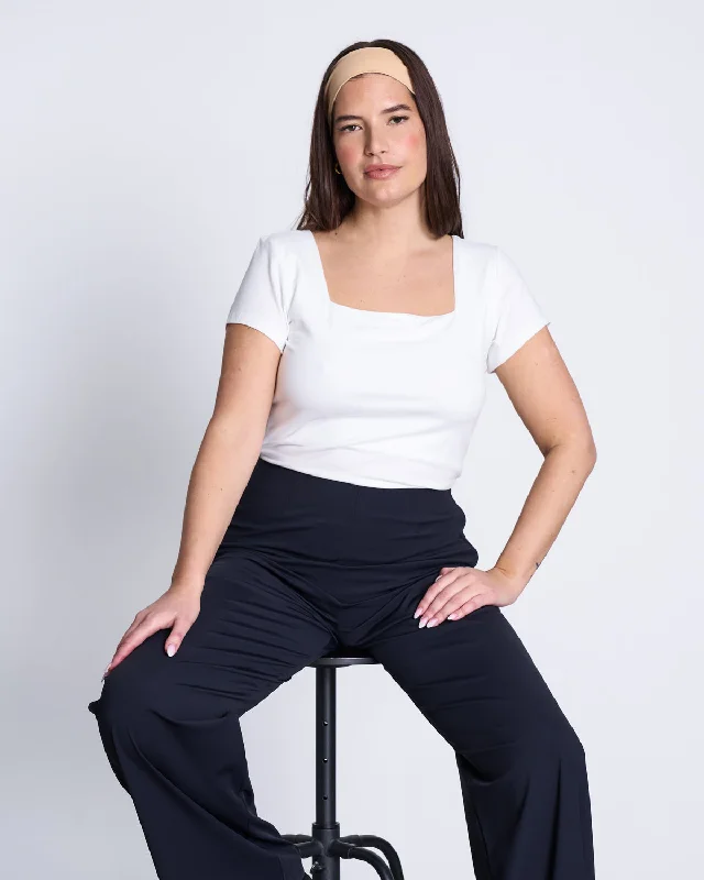 T-SHIRT ARIMA WHITE GOTS-- Print Jacquard Patchwork