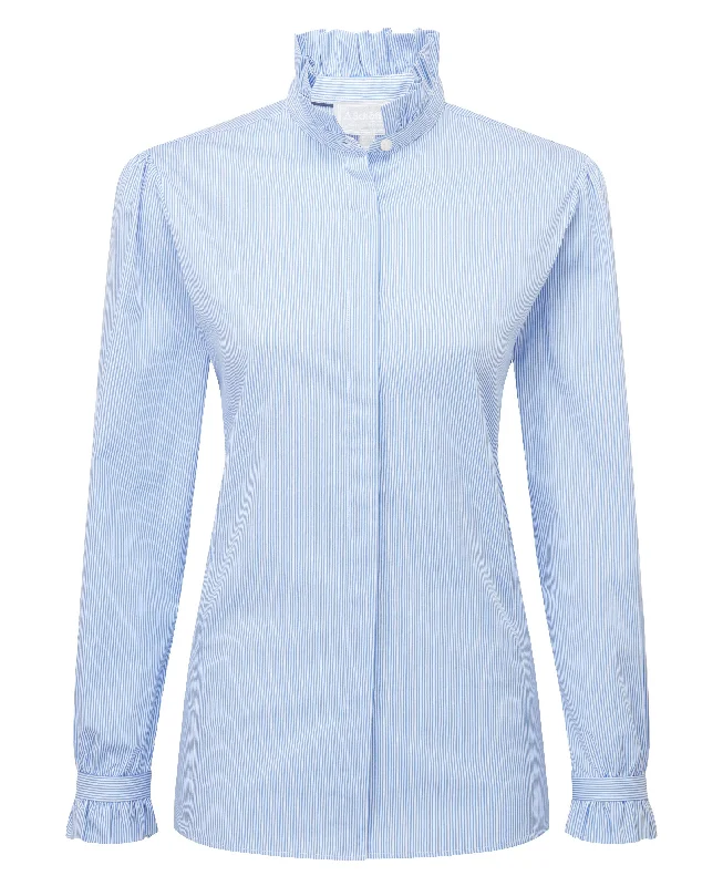 Fakenham Shirt - Light Blue Stripe-- Print Jacquard Patchwork