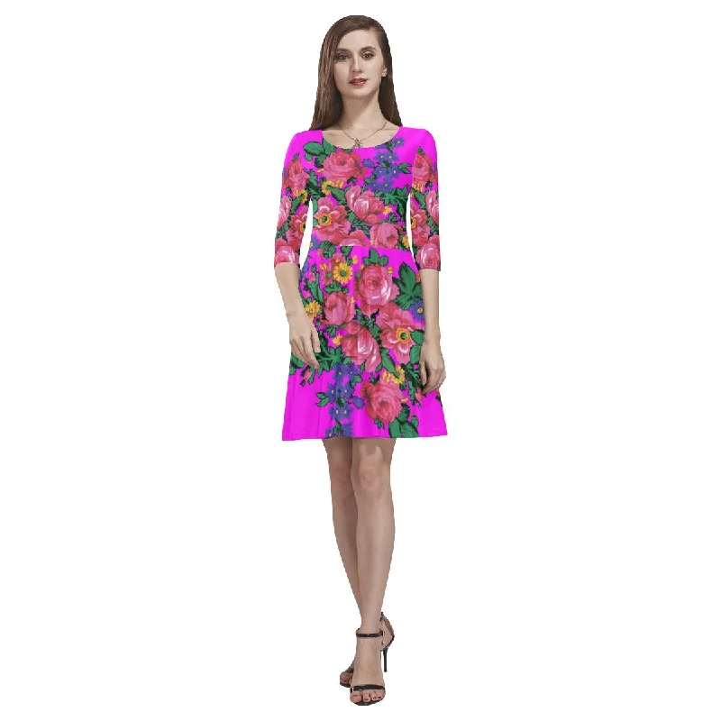 Kokum's Revenge Blush Tethys Half-Sleeve Skater Dress Tunics Velvet soft