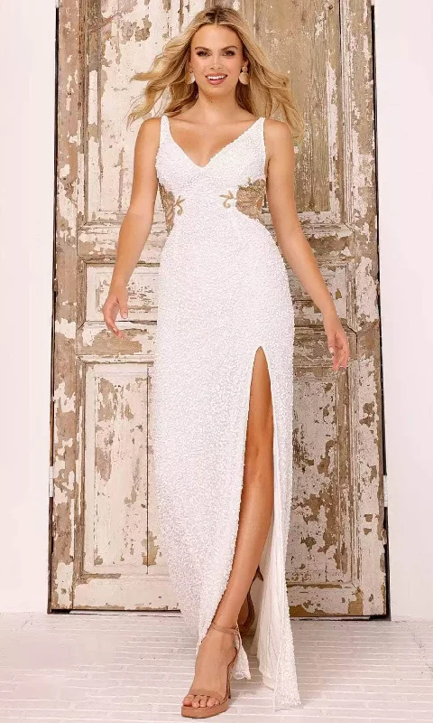 Aleta Couture 615 - Sequin Slit Evening Dress Tunics Timeless classic