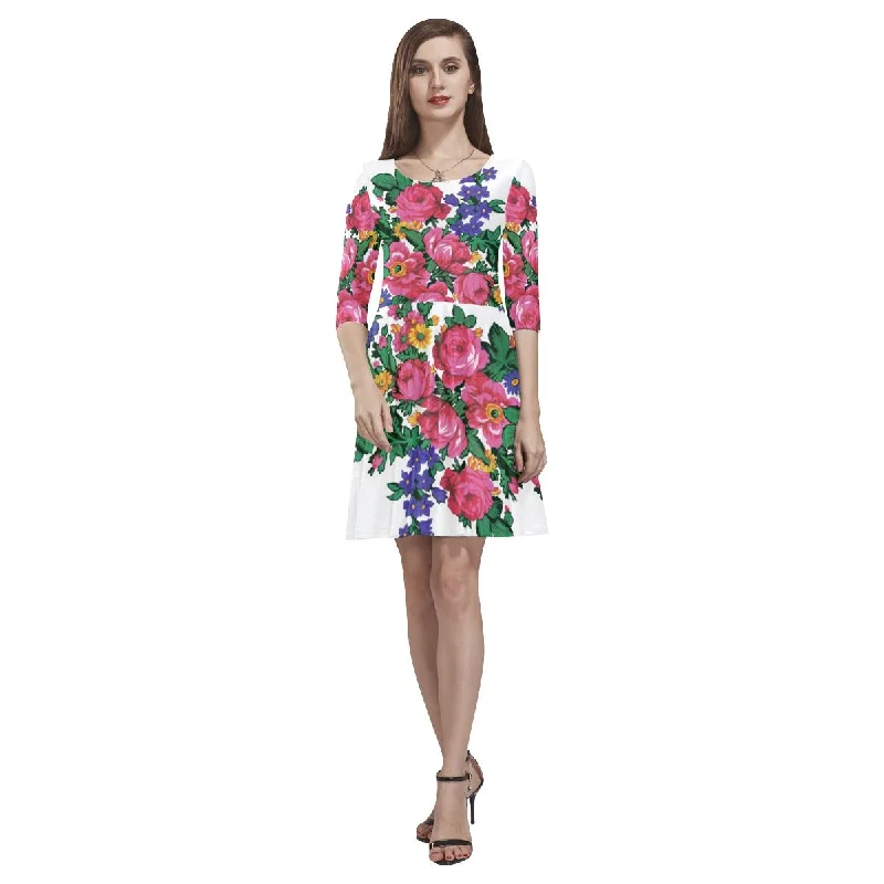 Kokum's Revenge-White Tethys Half-Sleeve Skater Dress Tunics Brand named