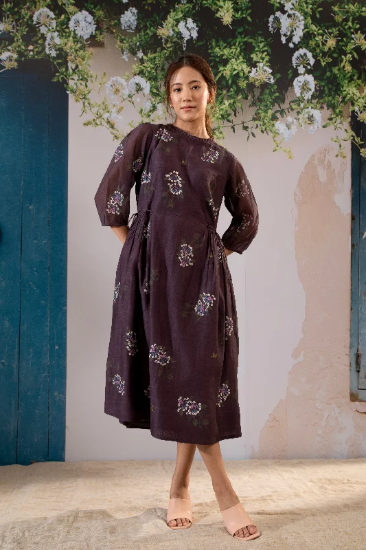 Dahlia Print Side String Dress Tunics Fashionable trendy