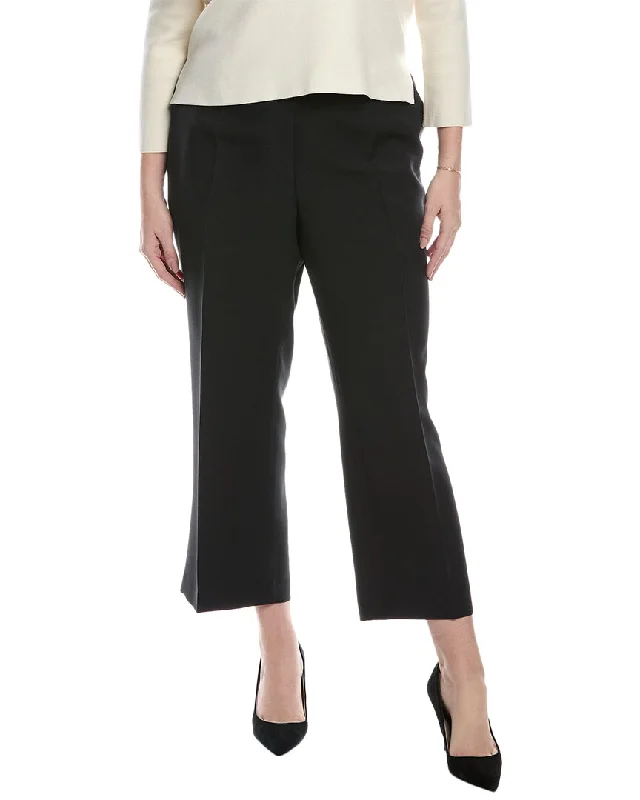 Lafayette 148 New York Plus Gates Flared Ankle Wool & Silk-Blend Pant Chic Capri Pants