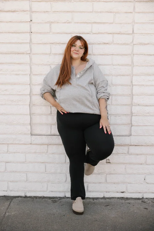 Evelyn Pull Over Hoodie in Heather Grey Lurex Hoodie with Strings Custom Fit Adjustable