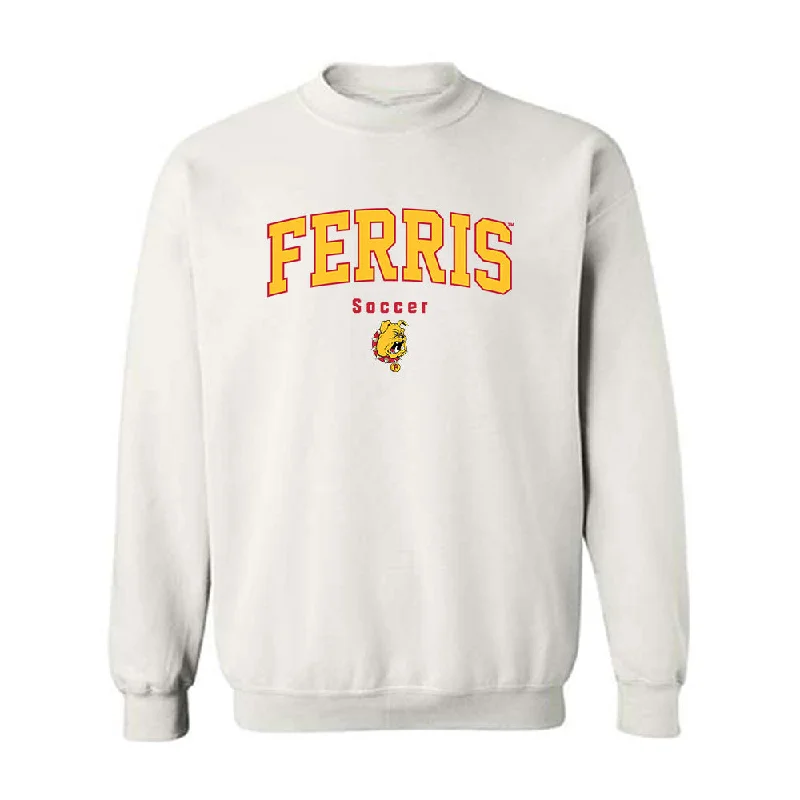 Ferris State - NCAA Women's Soccer : Korinne Ihrke - Classic Shersey Crewneck Sweatshirt Hoodie with Stripes Bold Sporty Ferris State - NCAA Women's Soccer : Korinne Ihrke - Classic Shersey Crewneck Sweatshirt Hoodie with Stripes Bold Sporty