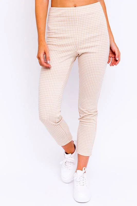 Retro Checker Pants Elegant Trouser Pants