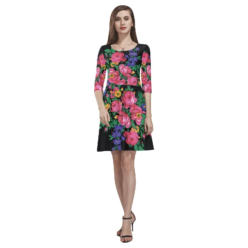 Kokum's Revenge-Black Tethys Half-Sleeve Skater Dress Tunics Exclusive limited