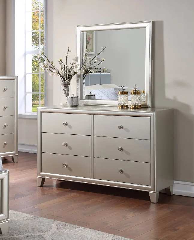 Omni - Dresser And Mirror - Pearl Silver Tunics Ceremony elegant