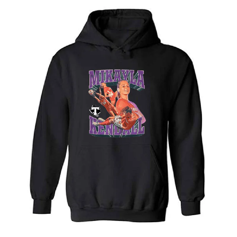 Tarleton State - NCAA Women's Soccer : Mikayla Kendall - Individual Player Collage Hooded Sweatshirt Hoodie with Snap Buttons Easy Quick